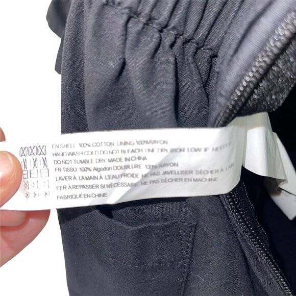 En Saison Jumpsuit Womens Size Small S Poplin Ruffled Zipper Drawstring Black - Picture 6 of 12